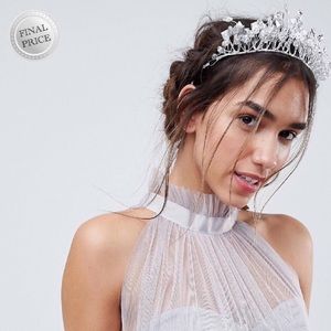 True Decadence Rhinestone Leaf Crown
